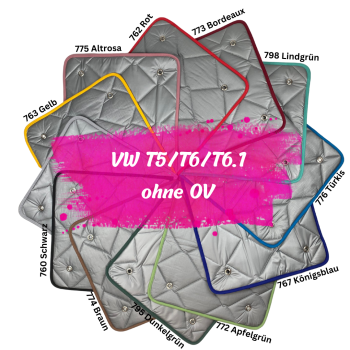 Thermomatten Premium VW T5 / T6 / T6.1 ohne Originalverkleidung Komplettset - zum Konfigurieren - mit farbigem Einfassband
